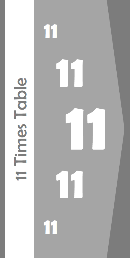 11 times table book front cover
