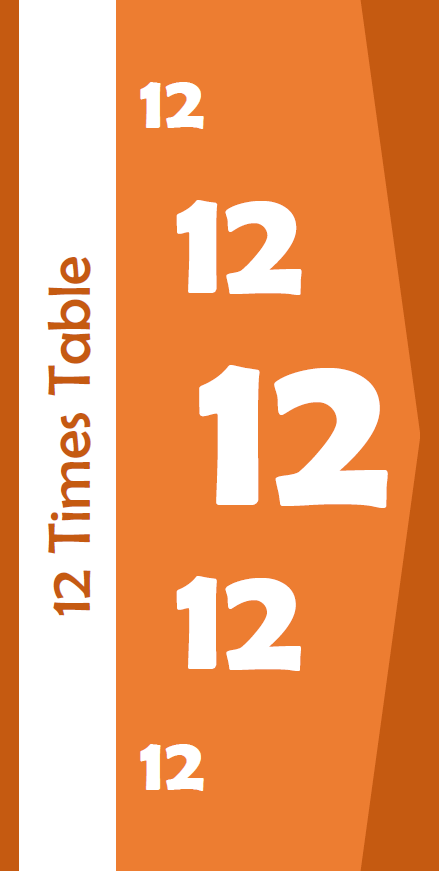 12 times table book front cover