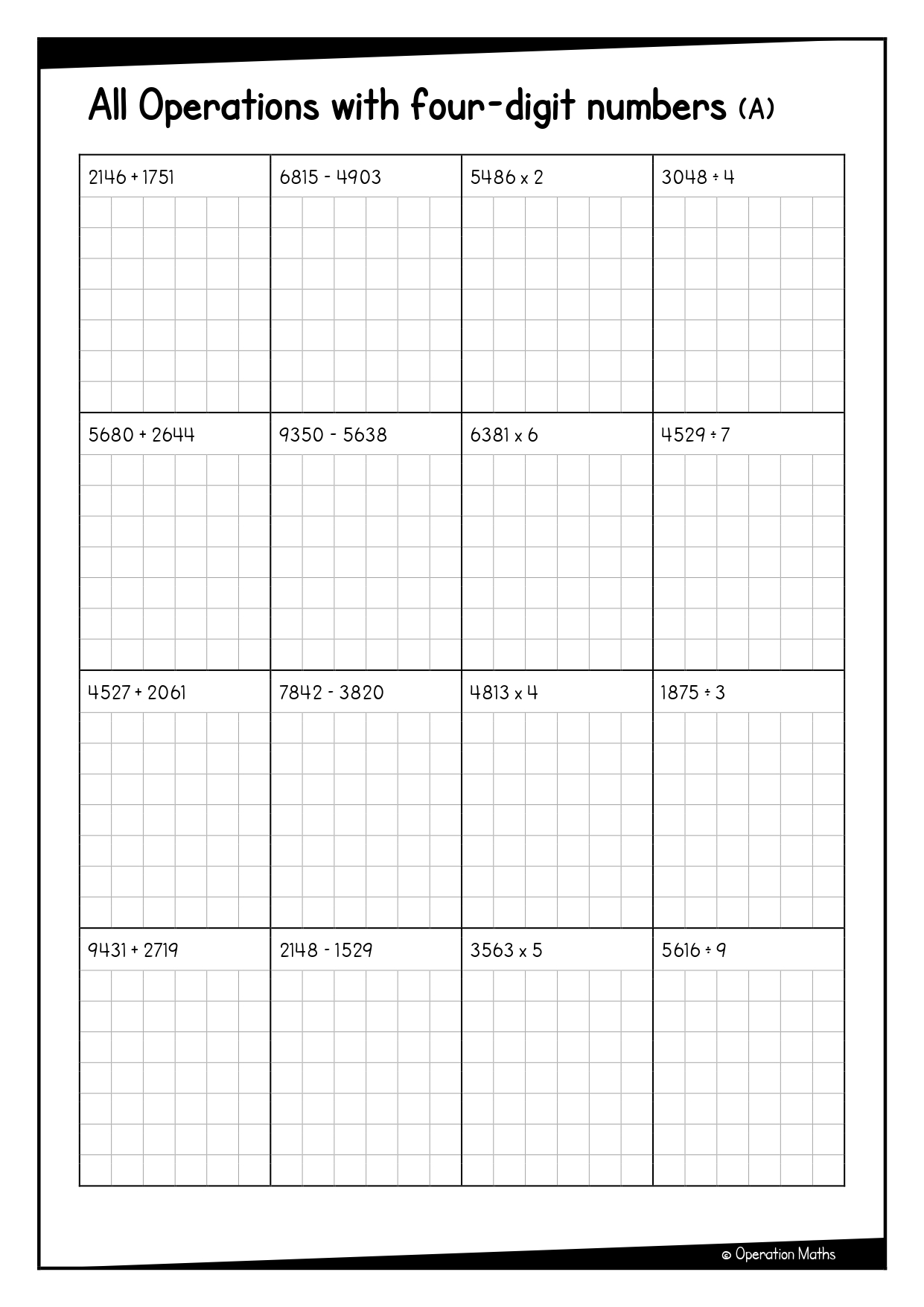 All Operations with four-digit numbers