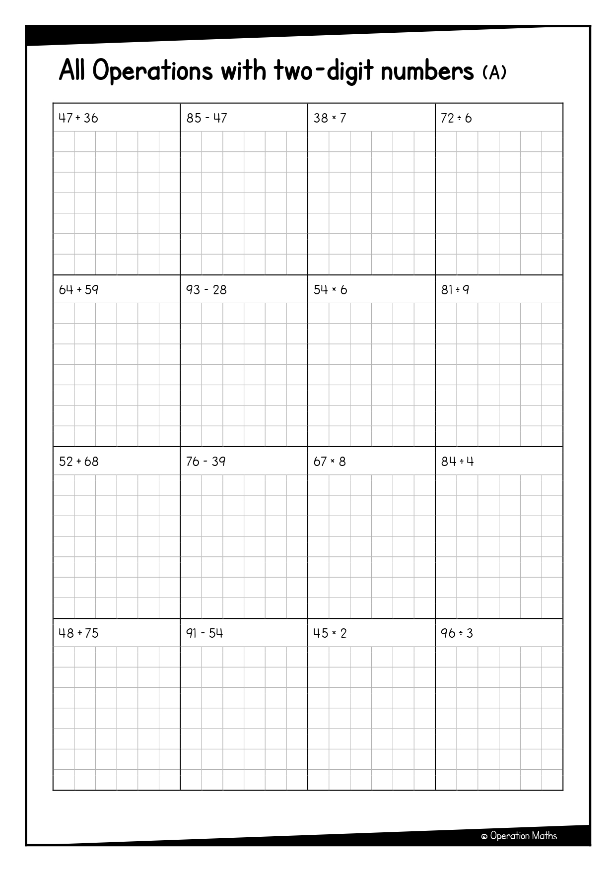 All Operations with two-digit numbers