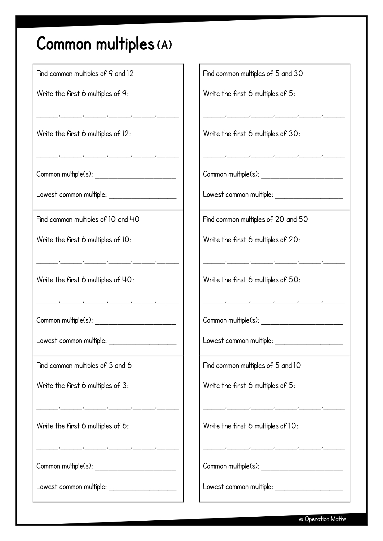 Common multiples