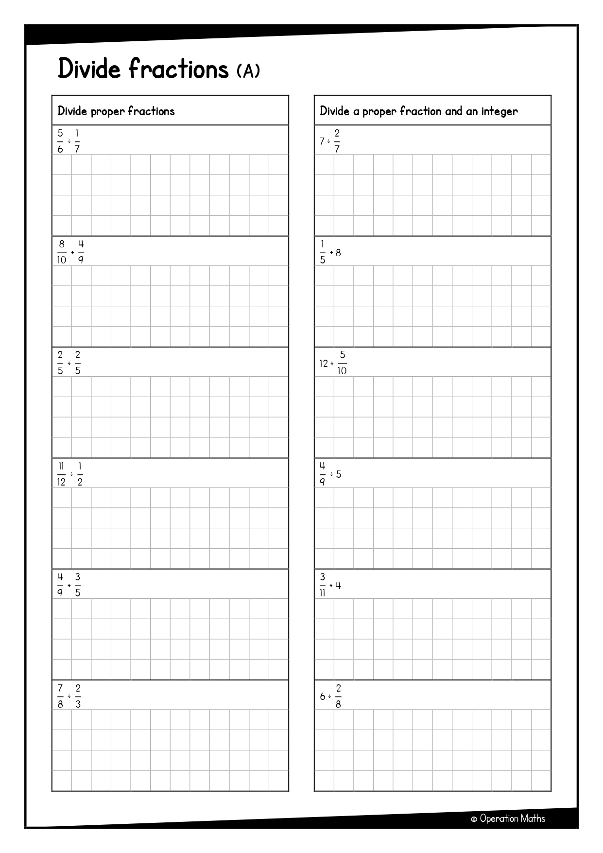 Divide fractions