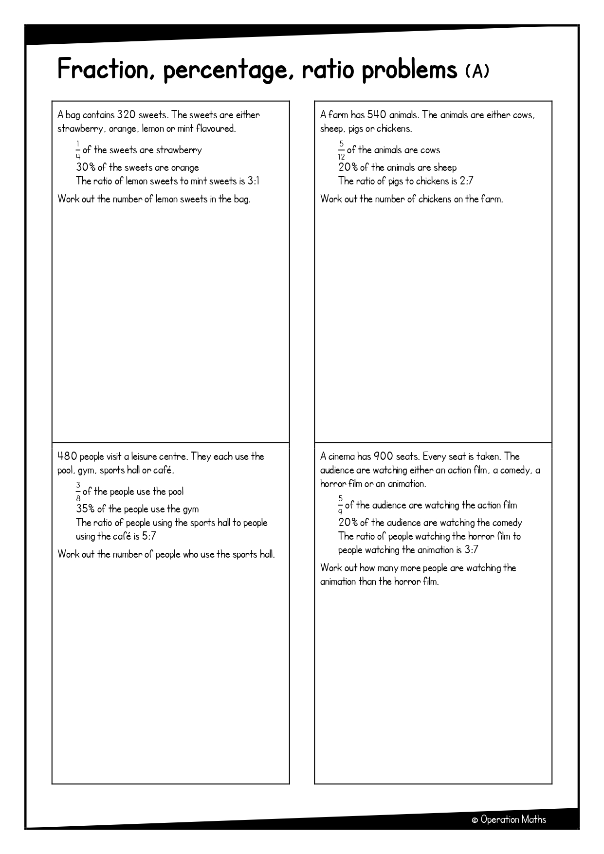 Fraction, percentage, ratio problems
