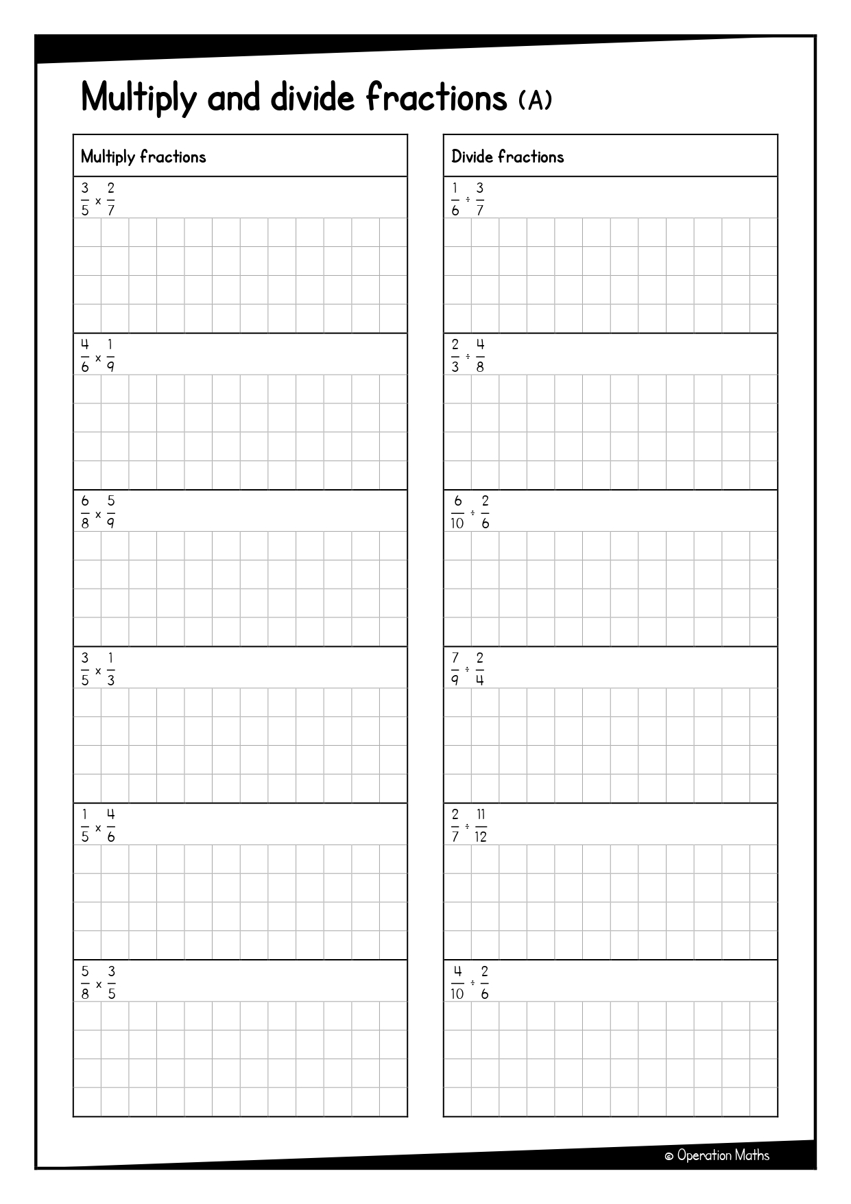 Multiply and divide fractions
