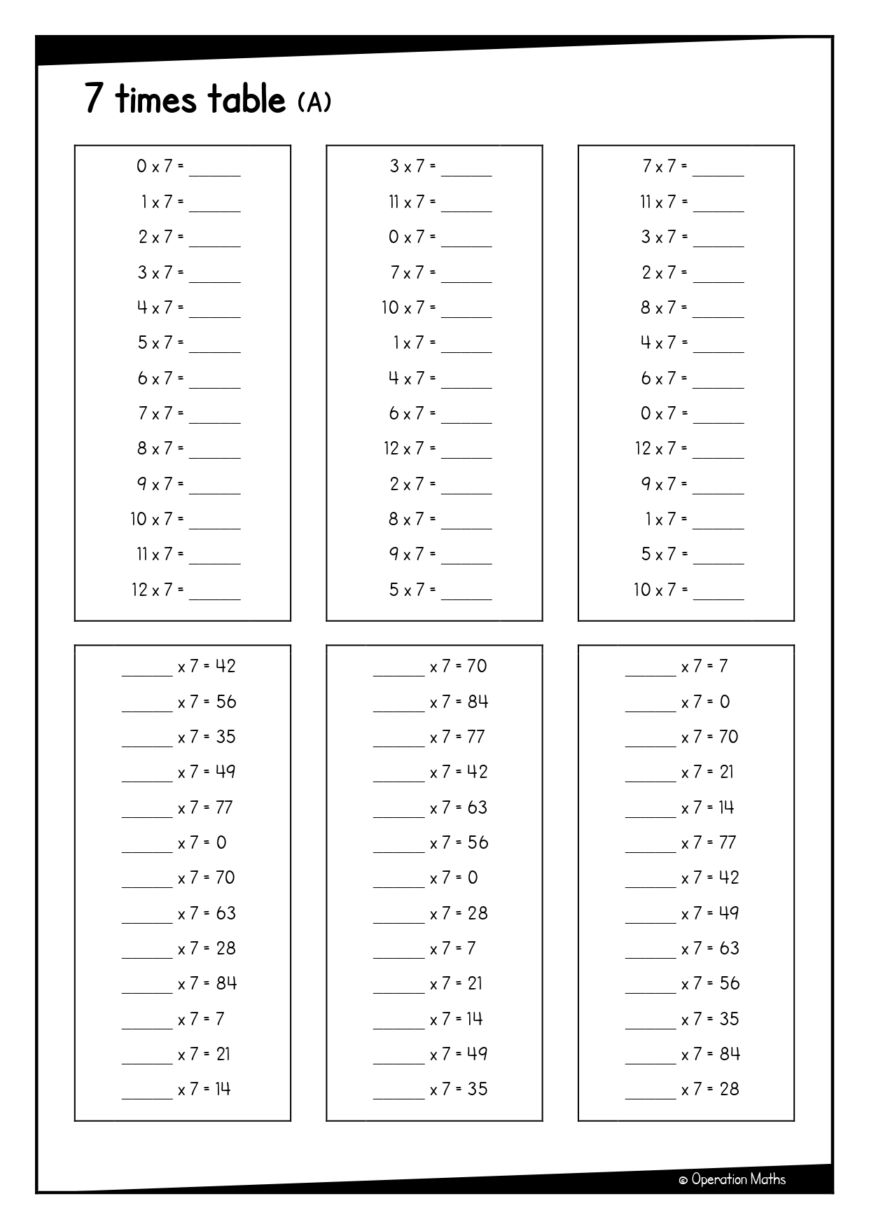 7 times table